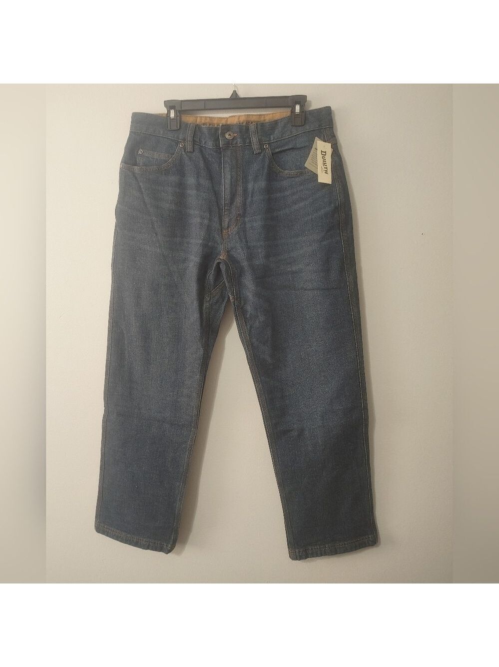 NWT Duluth Trading Men's DuluthFlex Ballroom Relaxed Jeans in Dark Blue 35x30